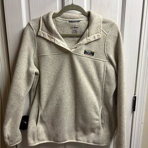 L.L. Bean Beige Sweater fleece pullover